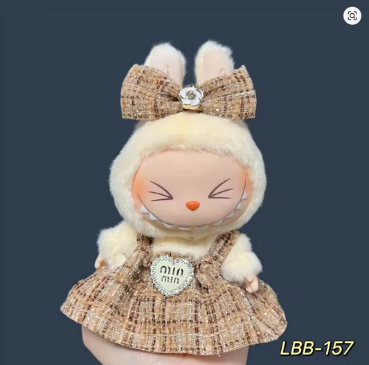 For 17cm Labubu Plush Doll Skirt- Adorable Skirt Set for DIY Clothes Accessories
