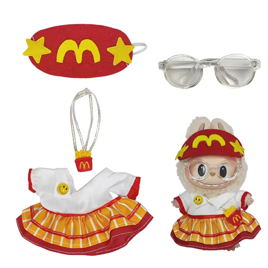 New corduroy For Labubu Doll Clothing Set Hat 17cm Clothes Shoes Doll DIY Accessories Training Sitting Party Games Toys Gifts